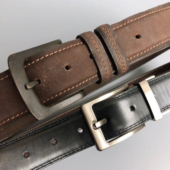2 Pack Leather Belts Like New 1 Reversible and 1 Rustic (very nice) - Picture 12 of 13